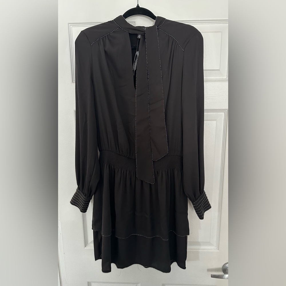 White House Black Market Elegant Black Long Sleeve Dress